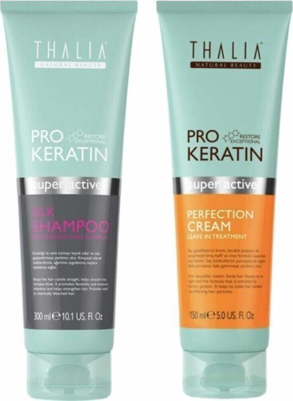 Thalia Pro Keratin Ipek Şampuan Onarıcı Bakım - 300 Ml + Güzelleştirici Krem - 150Ml - Image 1