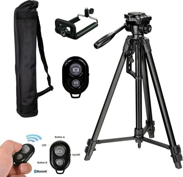 Cazipshop iPhone 14 Pro için 157CM Bluetooth Kumandalı Tripod - Image 1