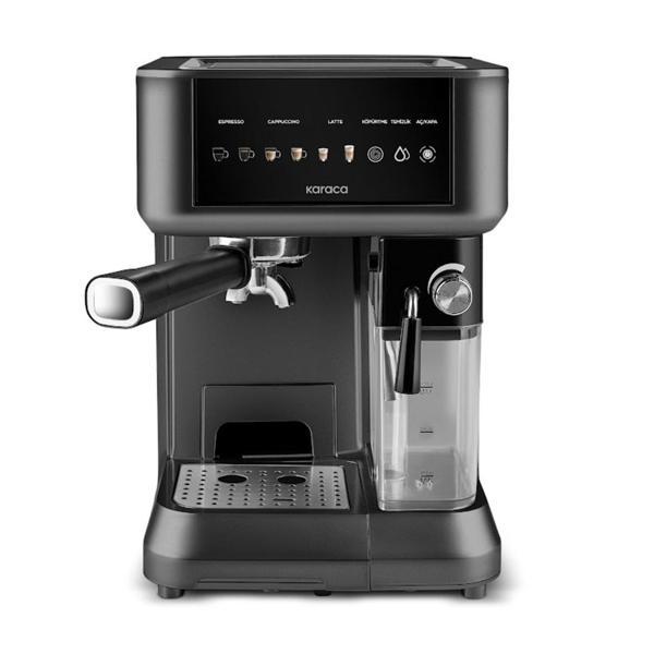 Karaca MyCaffe Barista S10 Entegre Süt Hazneli, Espresso, Latte ve Cappuccino Makinesi Matte Black - Image 1