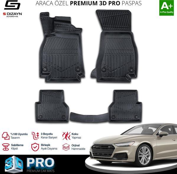 S-Dizayn Audi A7 3D Pro Havuzlu Paspas 2018 Üzeri A+ Kalite - Image 1