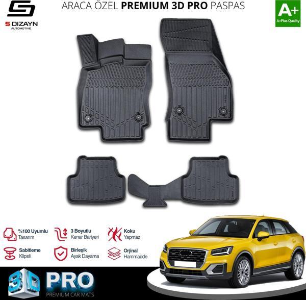 S-Dizayn Audi Q2 3D Pro Havuzlu Paspas 2017-2023 A+ Kalite - Image 1