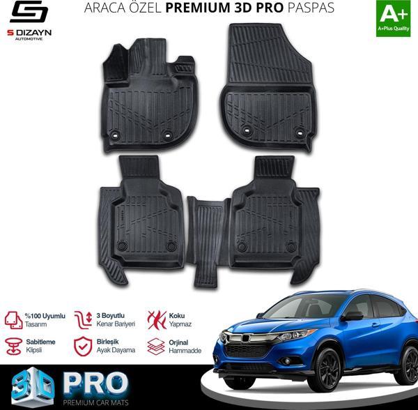 S-Dizayn Honda HR-V 3D Pro Havuzlu Paspas 2021 Üzeri A+ Kalite - Image 1