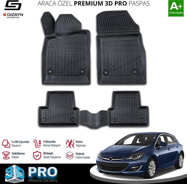S-Dizayn Opel Astra J 3D Pro Havuzlu Paspas 2012-2020 Üzeri A+ Kalite - Image 1
