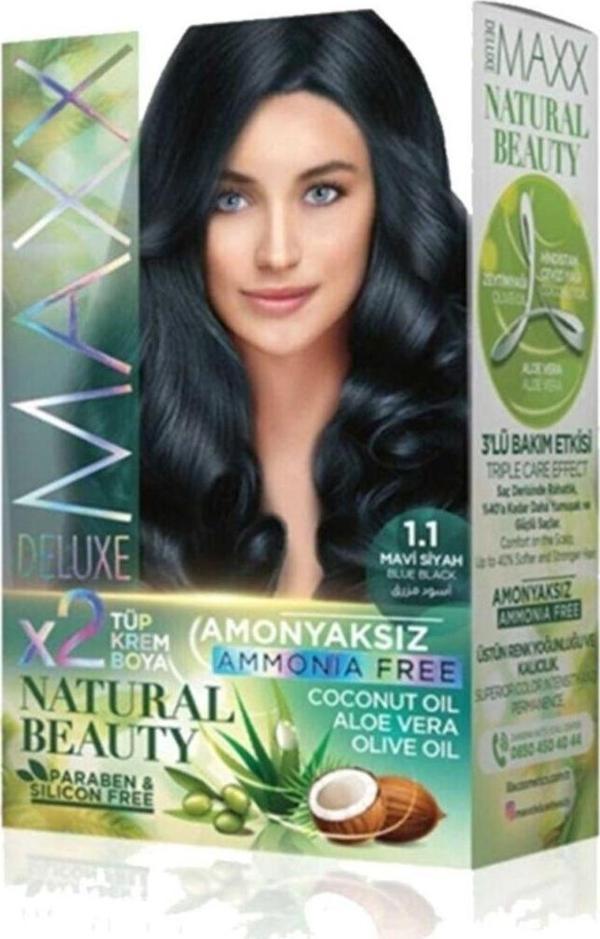 Mbb E-Ticaret Natural Beauty Amonyaksız Saç Boyası 1.1 Mavi Siyah - Image 1