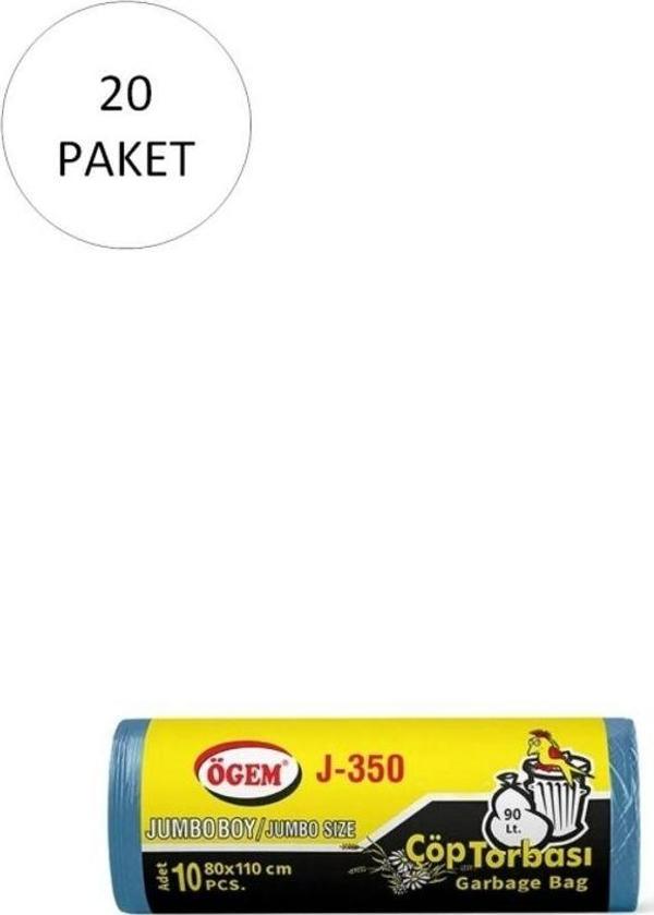 Mbb E-Ticaret J-350 Jumbo Boy Çöp Torbası 80 X 110 Cm 10 Lu Rulo X 20 Paket = 200 Adet (Mavi) - Image 1