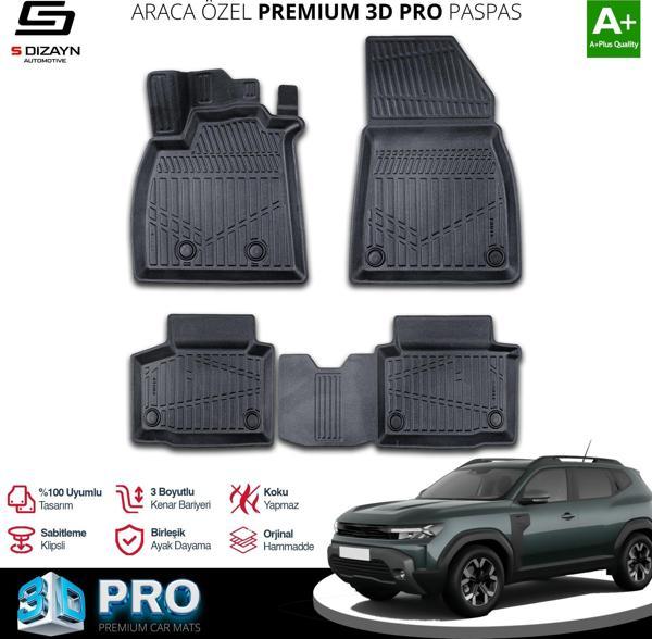 S-Dizayn Renault Duster E-Tech Full Hybrid 3D Pro Havuzlu Paspas 2024 Üzeri A+ Kalite - Image 1