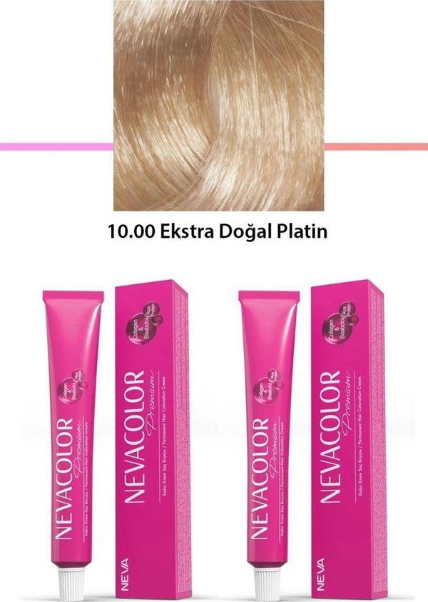 Mbb E-Ticaret 2 Li Set Premium 10.00 Ekstra Doğal Platin - Kalıcı Krem Saç Boyası 2 X 50 G Tüp - Image 1