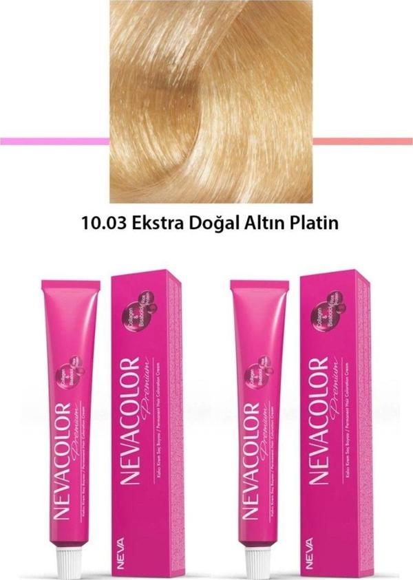 Mbb E-Ticaret 2 Li Set Premium 10.03 Ekstra Doğal Altın Platin - Kalıcı Krem Saç Boyası 2 X 50 G Tüp - Image 1