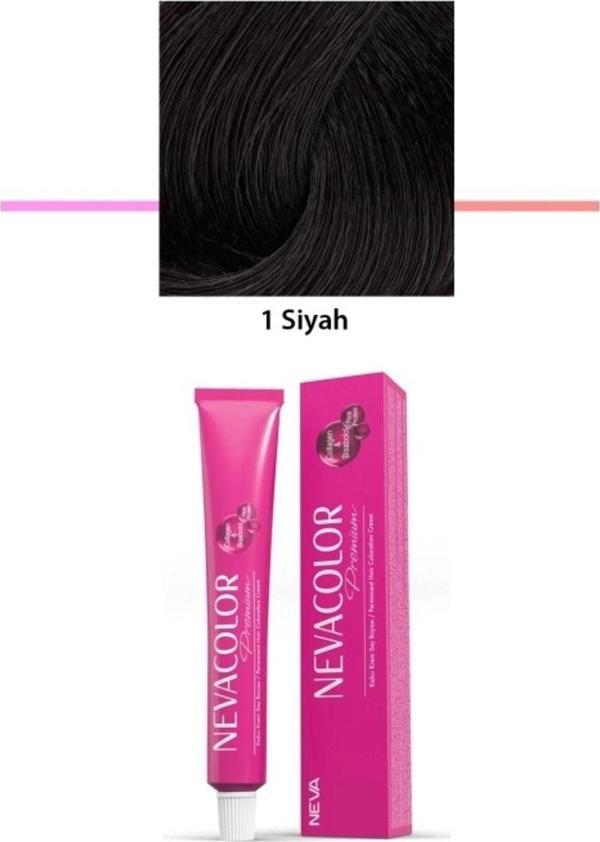 Mbb E-Ticaret Premium 1 Siyah - Kalıcı Krem Saç Boyası 2 X 50 G Tüp - Image 1