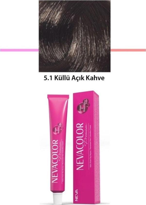Mbb E-Ticaret Premium 5.1 Küllü Açık Kahve - Kalıcı Krem Saç Boyası 2 X 50 G Tüp - Image 1