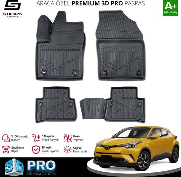 S-Dizayn Toyota C-HR 3D Pro Havuzlu Paspas 2016-2022 A+ Kalite - Image 1