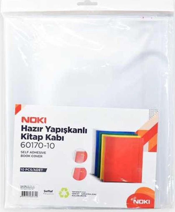 Noki 60170-10 Hazır Yapışkanlı Kitap Kabı 10'Lu Şeffaf - Image 1