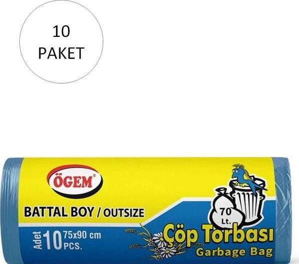 Mbb E-Ticaret  Çöp Torbası 75 X 90 Cm 10 Lu Rulo X 10 Paket = 100 Adet (Mavi)-Battal Boy - Image 1