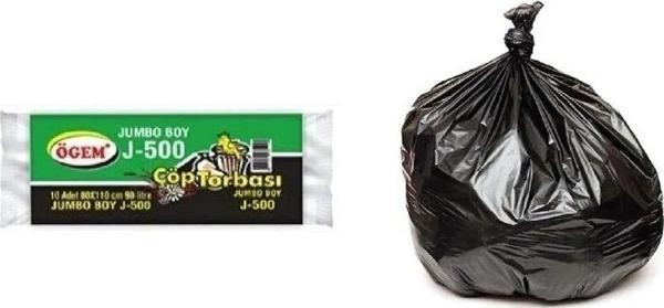 Mbb E-Ticaret  Jumbo Boy Çöp Torbası 80 X 110 Cm 10 Lu Rulo X 1 Paket = 10 Adet (Siyah)-J-500 - Image 1
