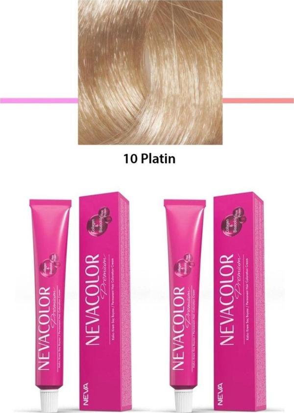 Mbb E-Ticaret 2 Li Set Premium 10 Platin - Kalıcı Krem Saç Boyası 2 X 50 G Tüp - Image 1