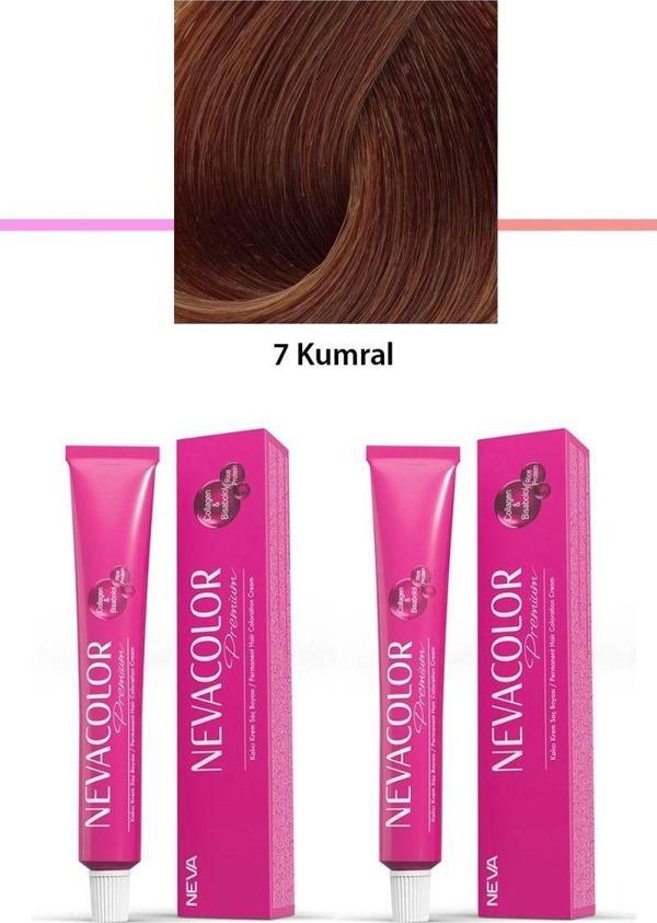 Mbb E-Ticaret 2 Li Set Premium 7 Kumral - Kalıcı Krem Saç Boyası 2 X 50 G Tüp - Image 1