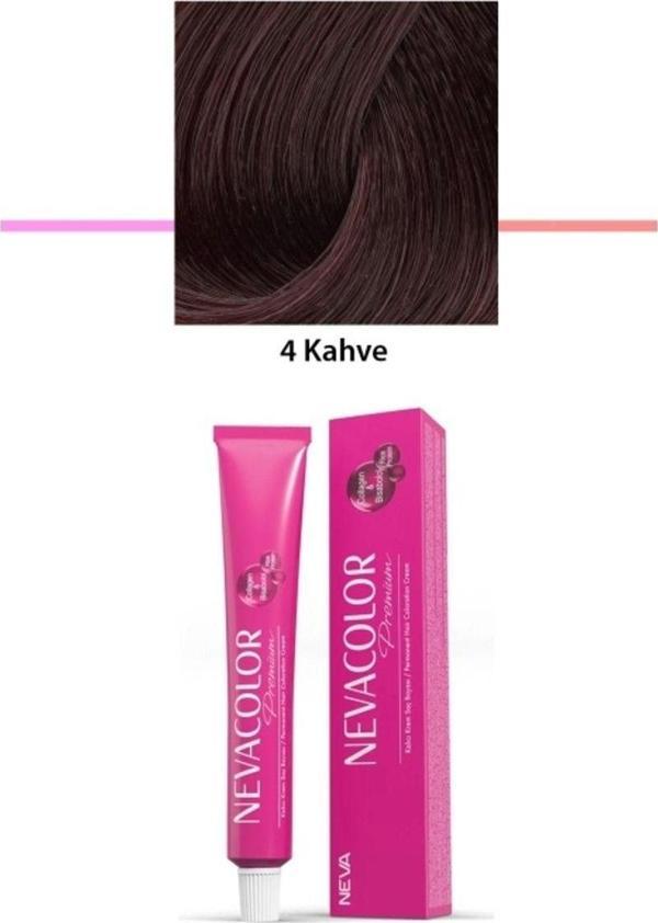 Mbb E-Ticaret Premium 4 Kahve - Kalıcı Krem Saç Boyası 2 X 50 G Tüp - Image 1