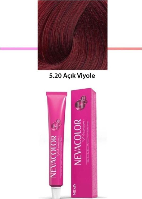 Mbb E-Ticaret Premium 5.20 Açık Viyole - Kalıcı Krem Saç Boyası 2 X 50 G Tüp - Image 1