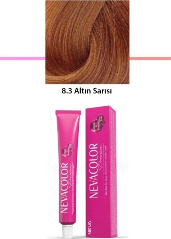 Mbb E-Ticaret Premium 8.3 Altın Sarısı - Kalıcı Krem Saç Boyası 2 X 50 G Tüp - Image 1