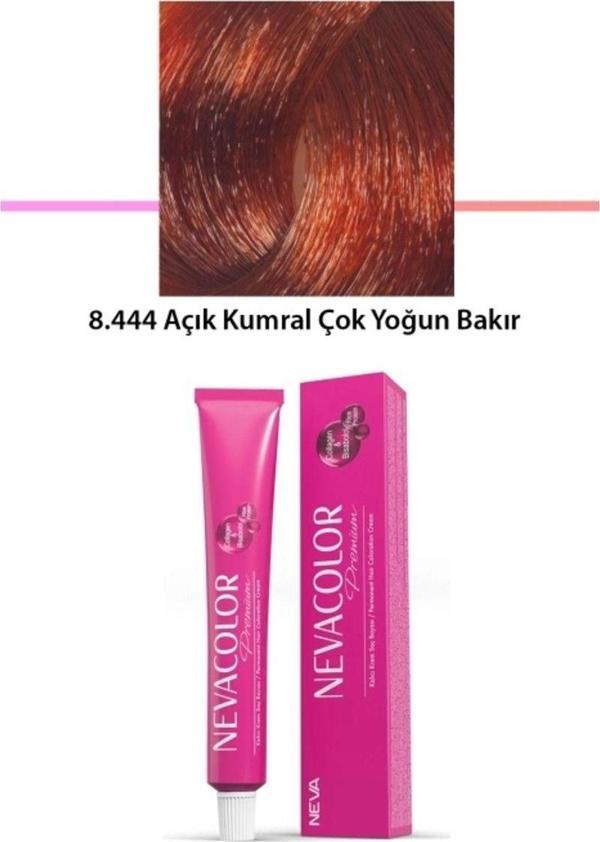 Mbb E-Ticaret Premium 8.444 Açık Kumral Çok Yoğun Bakır - Kalıcı Krem Saç Boyası 2 X 50 G Tüp - Image 1