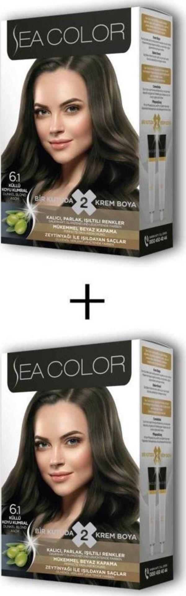 Mbb E-Ticaret 2X2 Tüp Krem Saç Boyası Seti Küllü Koyu Kumral No:6.1 - Image 1