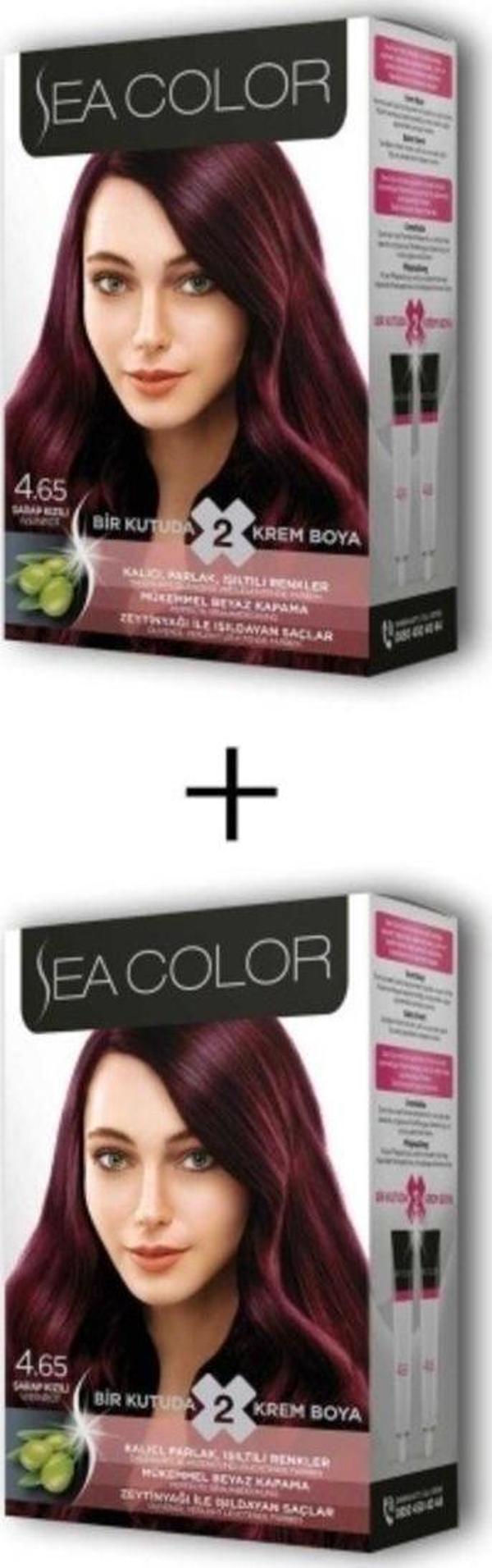 Mbb E-Ticaret 2X2 Tüp Krem Saç Boyası Seti Şarap Kızılı No:4.65 - Image 1