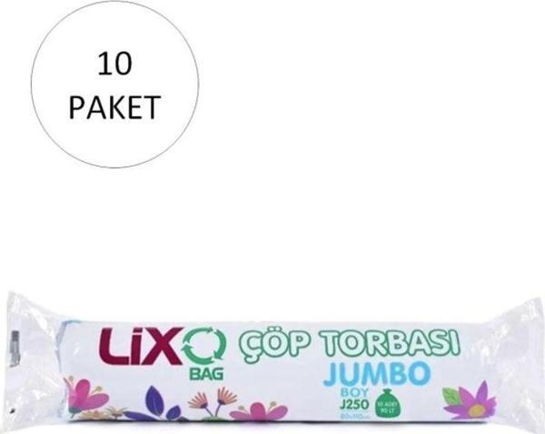 Mbb E-Ticaret J-250 Jumbo Boy Çöp Torbası 80 X 110 Cm 10 Lu Rulo X 5 Paket = 50 Adet (Mavi) - Image 1
