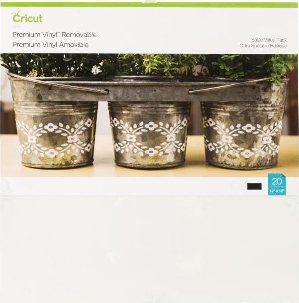 Cricut 2004329 PREMIUM VİNİL GEÇİCİ 30.5 x 30.5 CM 20 SAYFA BASICS (SİYAH,BEYAZ) - Image 1