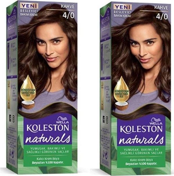Mbb E-Ticaret Naturals Saç Boyası Kahve 4/0 2X Paket - Image 1