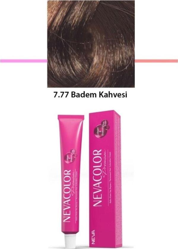 Mbb E-Ticaret Premium 7.77 Badem Kahvesi - Kalıcı Krem Saç Boyası 2 X 50 G Tüp - Image 1