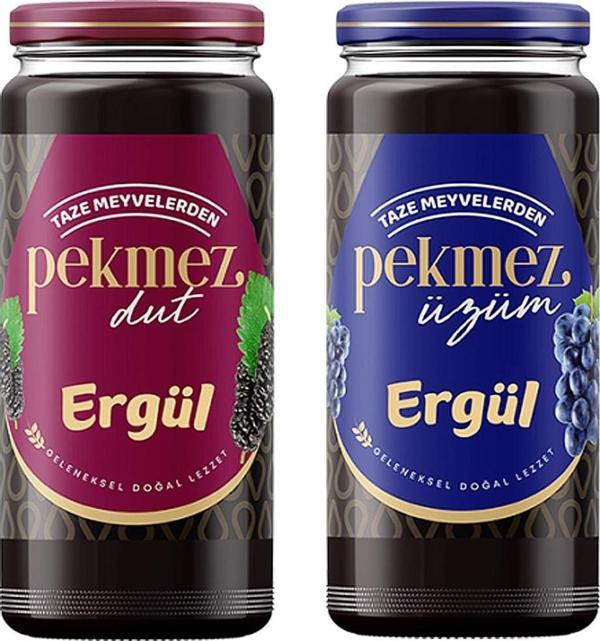 Ergül Dut Pekmezi 600 gr Cam + Üzüm Pekmezi 600 gr Cam  - Image 1