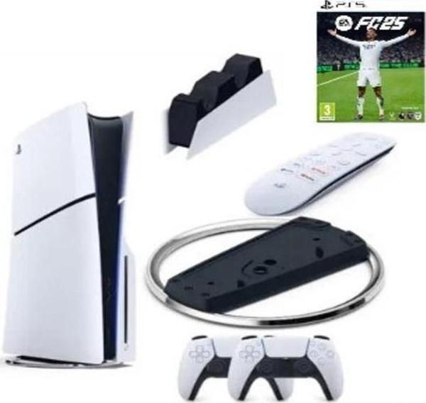 Sony Playstation 5 Slim Cd + 2. Ps5 Kol + Dikey Stand + Sarj istasyonu + Medya Kumandası+ Fc25 - Image 1