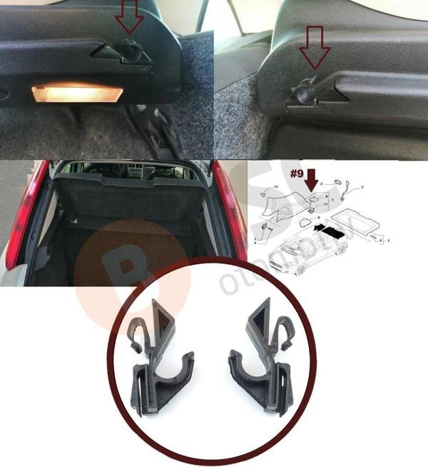 Fiat Doblo Fiorino Punto Stilo Nemo Bipper için Bagaj Perde Klipsi 71719952 - Image 1