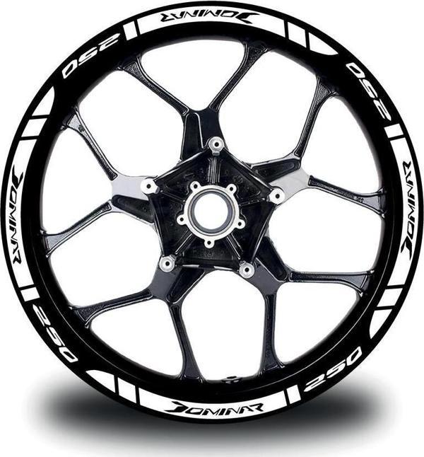 Bajaj Dominar 250 Beyaz Dış Jant Şeridi Motosiklet Sticker Etiket Modeli Beyaz - Image 1