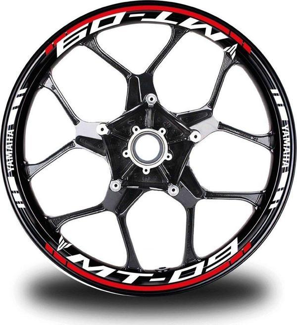 Kırmızı Yamaha MT 09 Takım Jant Sticker Etiket - Image 1