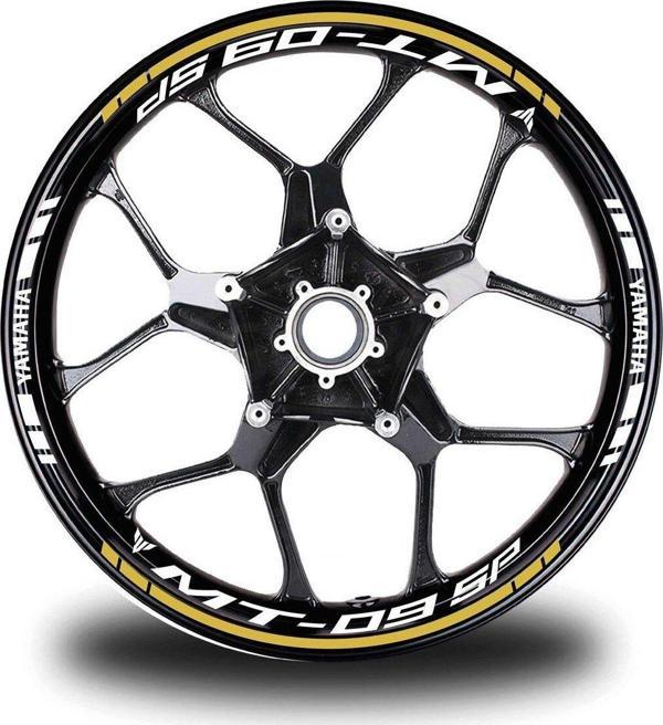 Koyu Sarı Yamaha MT 09 SP Takım Jant Sticker Etiket - Image 1