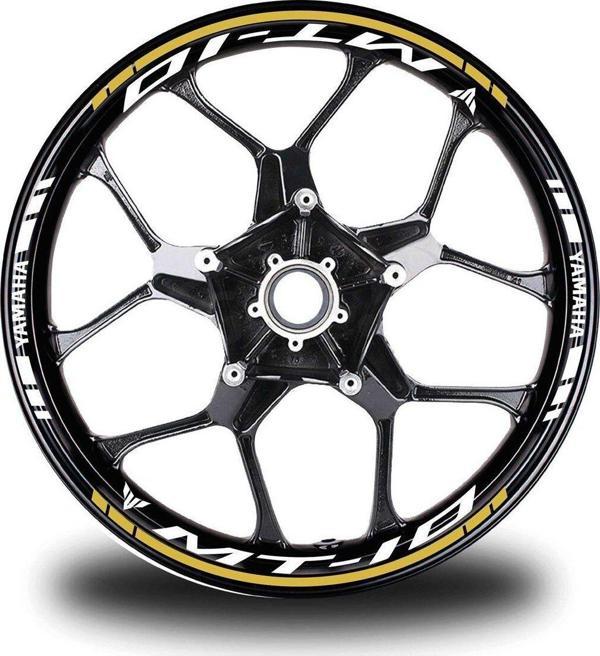 Koyu Sarı Yamaha MT 10 Takım Jant Sticker Etiket - Image 1