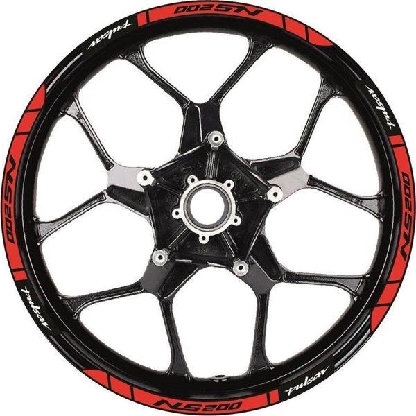 Bajaj Pulsar NS200 Baskılı Jant Dışı Şerit Motosiklet Sticker Etiket Modeli Kırmızı - Image 1
