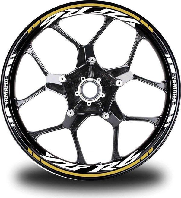 Koyu Sarı Yamaha R6 Jant Sticker Etiket - Image 1