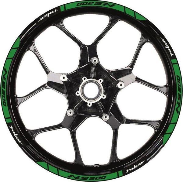 Bajaj Pulsar NS200 Baskılı Jant Dışı Şerit Motosiklet Sticker Etiket Modeli Yeşil - Image 1