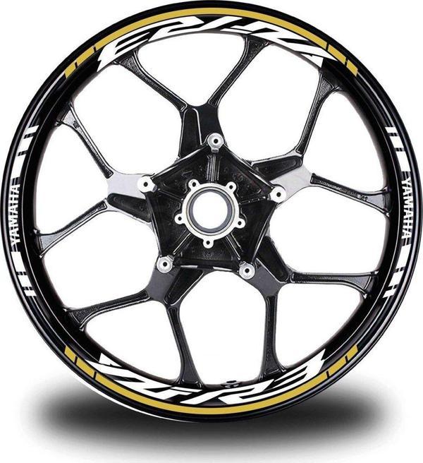 Koyu Sarı Yamaha YZF R3 Takım Jant Sticker Etiket - Image 1