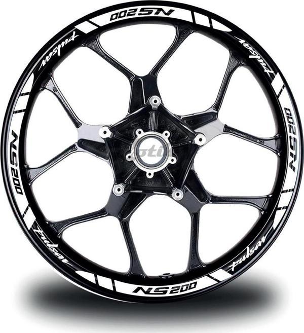 Bajaj Pulsar Ns200 Iç Dış Yazılı Motosiklet Jant Sticker Etiket Modeli - Image 1