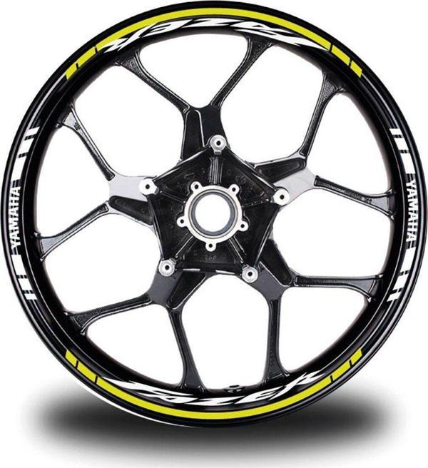 Neon Sarı Yamaha Fazer Takım Jant Sticker Etiket - Image 1