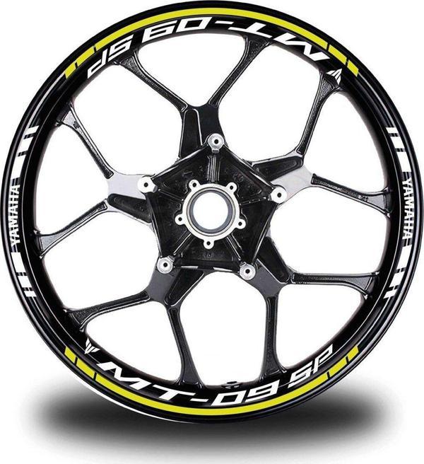 Neon Sarı Yamaha MT 09 SP Takım Jant Sticker Etiket - Image 1