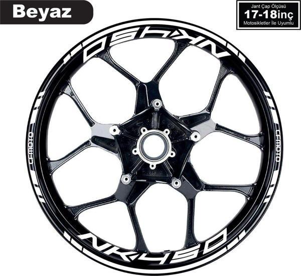 Beyaz CFMOTO 450NK Motosiklet Jant Sticker Etiket Modeli İç & Dış Takım - Image 1