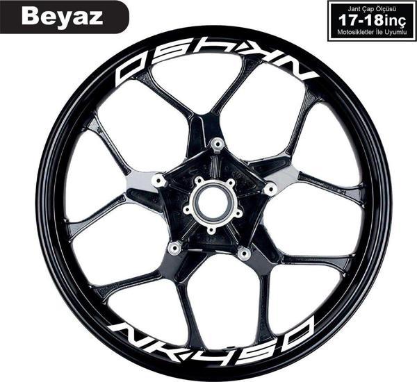 Beyaz CFMOTO 450NK Yazılı 8 Li Jant İçi Yazı Sticker - Image 1