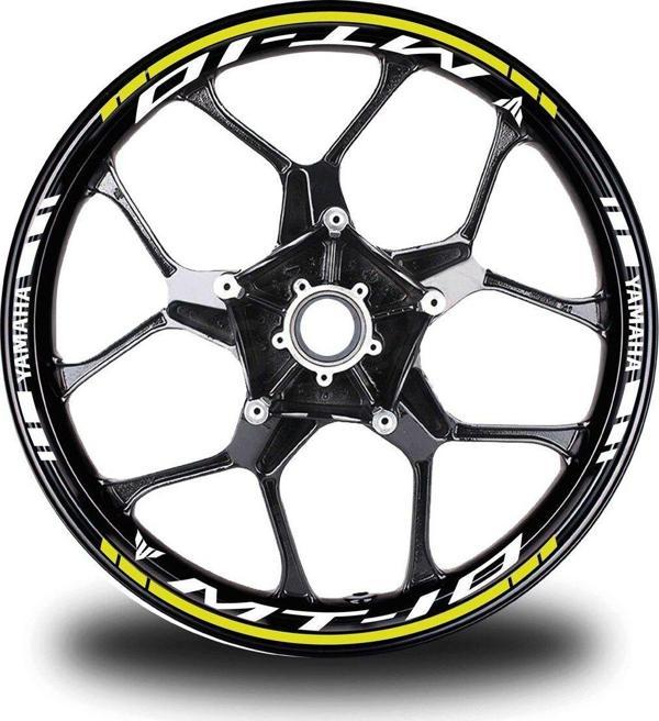 Neon Sarı Yamaha MT 10 Takım Jant Sticker Etiket - Image 1