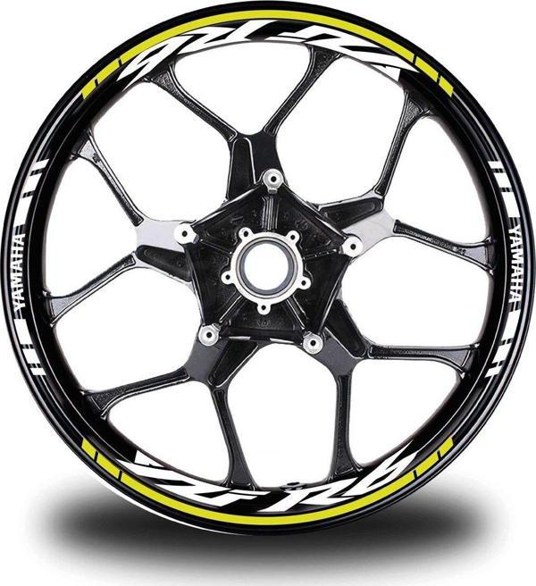 Neon Sarı Yamaha YZF R6 Takım Jant Sticker Etiket - Image 1