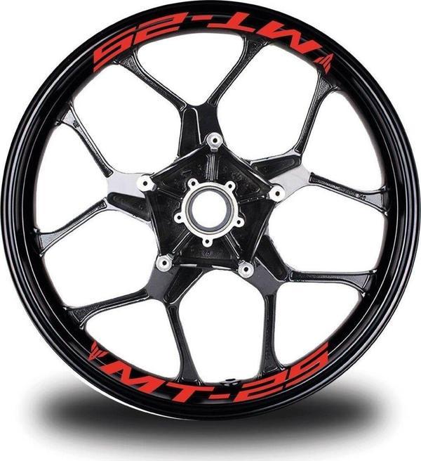 Neon Turuncu Yamaha Mt-25  Yazılı 8Li Jant İçi Yazı Sticker Etiket - Image 1