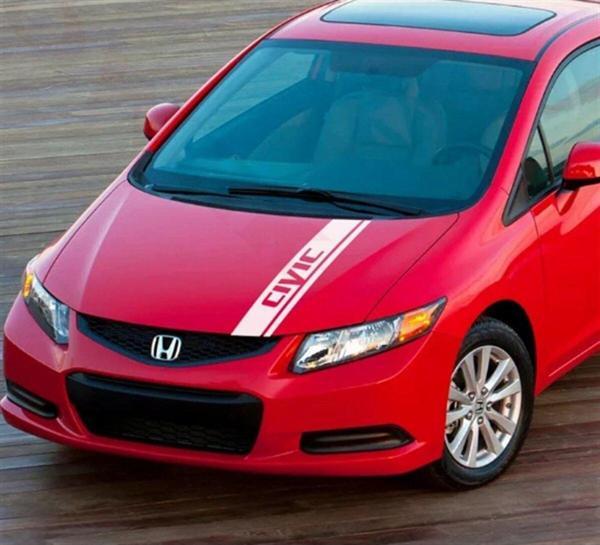 Honda Civic Ön Kaput Şerit Sticker Etiket Modeli - Image 1